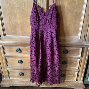 ASTR lace midi tea dress